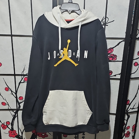 Jordan Other - Jordan Black and White Hoodie with Gold Logo Size L